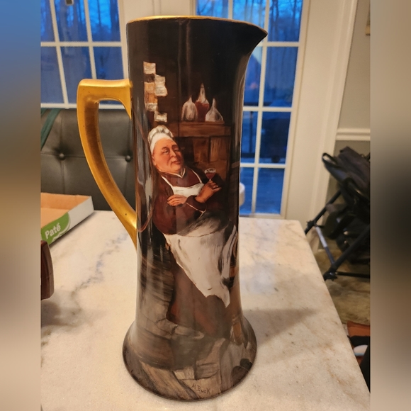 Vintage Limoges Complete handpainted Tankard Set, made in France RARE - Picture 7 of 9